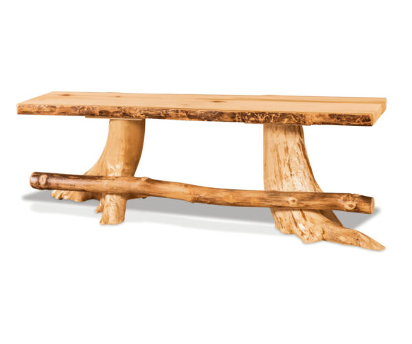 Flat Stump Bench with Footrest