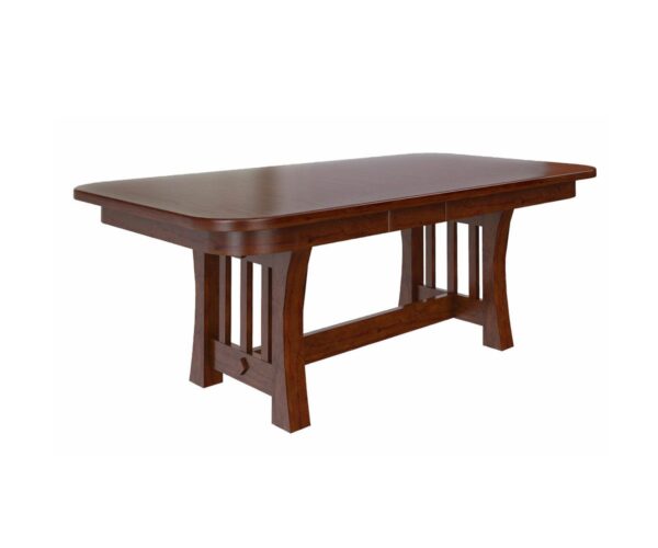 Curved Mission Double Pedestal Table