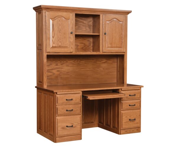 62" Traditional Desk With Hutch