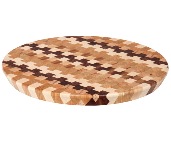 Lazy Susan - Large End Grain Checked